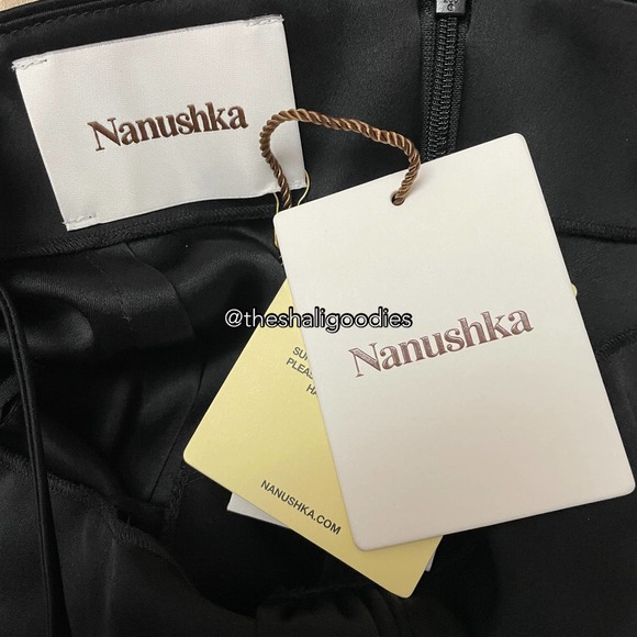 NANUSHKA Doris Midi Slip Dress Black Sarong Style - Picture 8 of 9